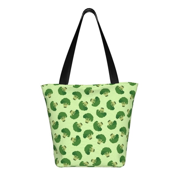 Ratiio Broccoli Vegetables Print Shoulder Bag for Women, Polyester Crossbody Purse Lightweight Handbag for Daily Travel and Casual Use