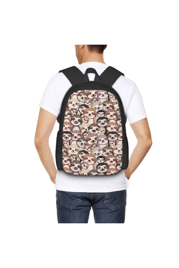 Brown Sloth Backpack for Men and Women - Durable 600D Oxford Cloth -Large Capacity, Water-Resistant School, Travel, and Hiking Bag