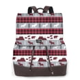 thumbnail image 1 of Ratiio Buffalo Plaid Forest Pattern Womens Backpack Purse Leather Backpack Purse for Women Travel Fashion Backpack Designer Ladies Shoulder Bags, 1 of 4