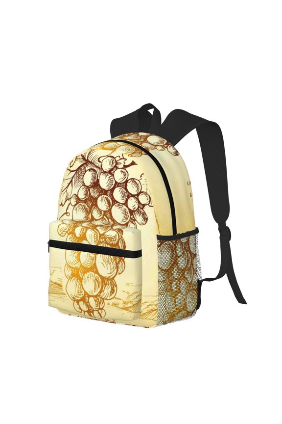 Bunch of Grapes Print Casual Backpack for Men and Women, Water Resistant Oxford Fabric School Bag Lightweight Travel Daypack