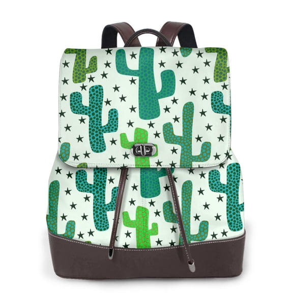 Ratiio Cactus 1 Pattern Womens Backpack Purse Leather Backpack Purse for Women Travel Fashion Backpack Designer Ladies Shoulder Bags