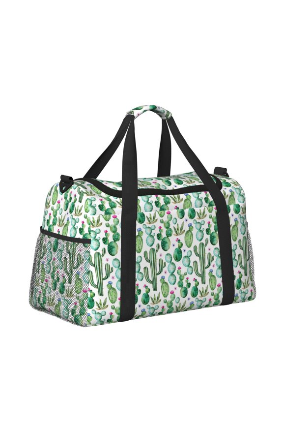 Cactus Plants1 Pattern Hand Travel Bag, Weekender Carry On for Women Men, Sports Gym Bag, Workout Duffel Bag, Overnight Shoulder Bag fit 15.6 Inch Laptop