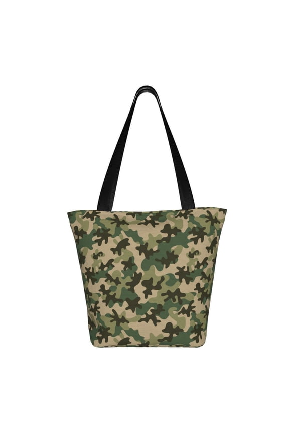 Camouflag Print Shoulder Bag for Women, Polyester Crossbody Purse Lightweight Handbag for Daily Travel and Casual Use