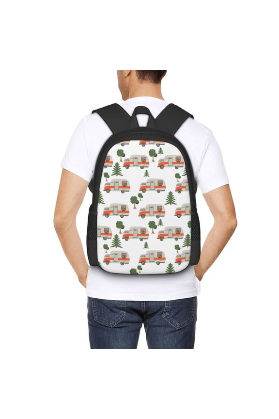 Camp Van Backpack for Men and Women - Durable 600D Oxford Cloth -Large Capacity, Water-Resistant School, Travel, and Hiking Bag