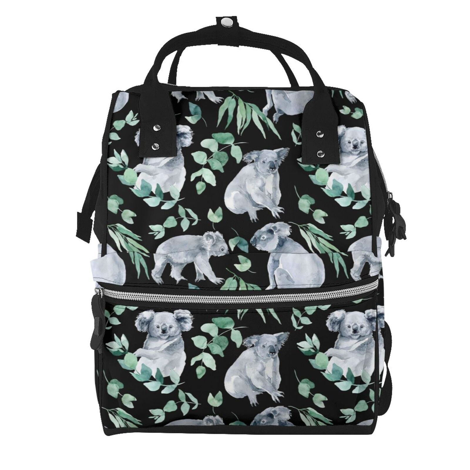 Ratiio Cartoon Koala Bear Mummy Backpack - Waterproof Twill Canvas, Large Capacity Diaper Bag with Multiple Pockets and Adjustable Straps