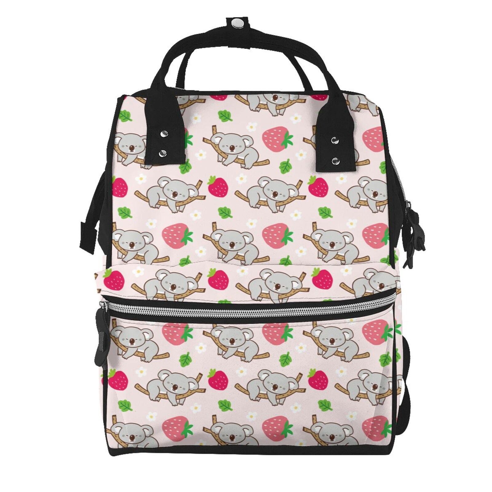 Ratiio Cartoon Koala Bear Mummy Backpack - Waterproof Twill Canvas, Large Capacity Diaper Bag with Multiple Pockets and Adjustable Straps