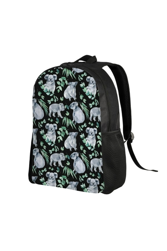 Cartoon Koala Bear Print Backpack with Padded 15-inch Laptop Sleeve- Spacious and Durable Daypack for Work and Travel