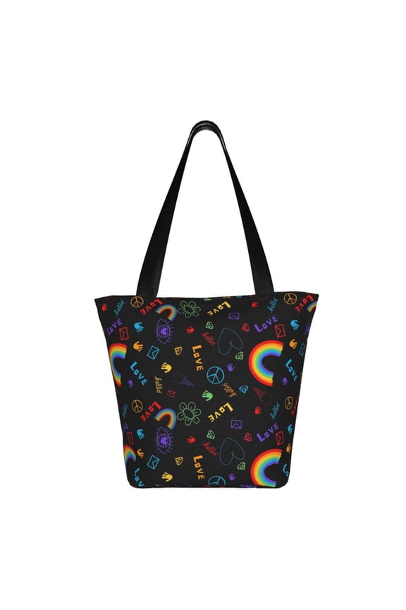 Cartoon Pride Lgbt Print Shoulder Bag for Women, Polyester Crossbody Purse Lightweight Handbag for Daily Travel and Casual Use