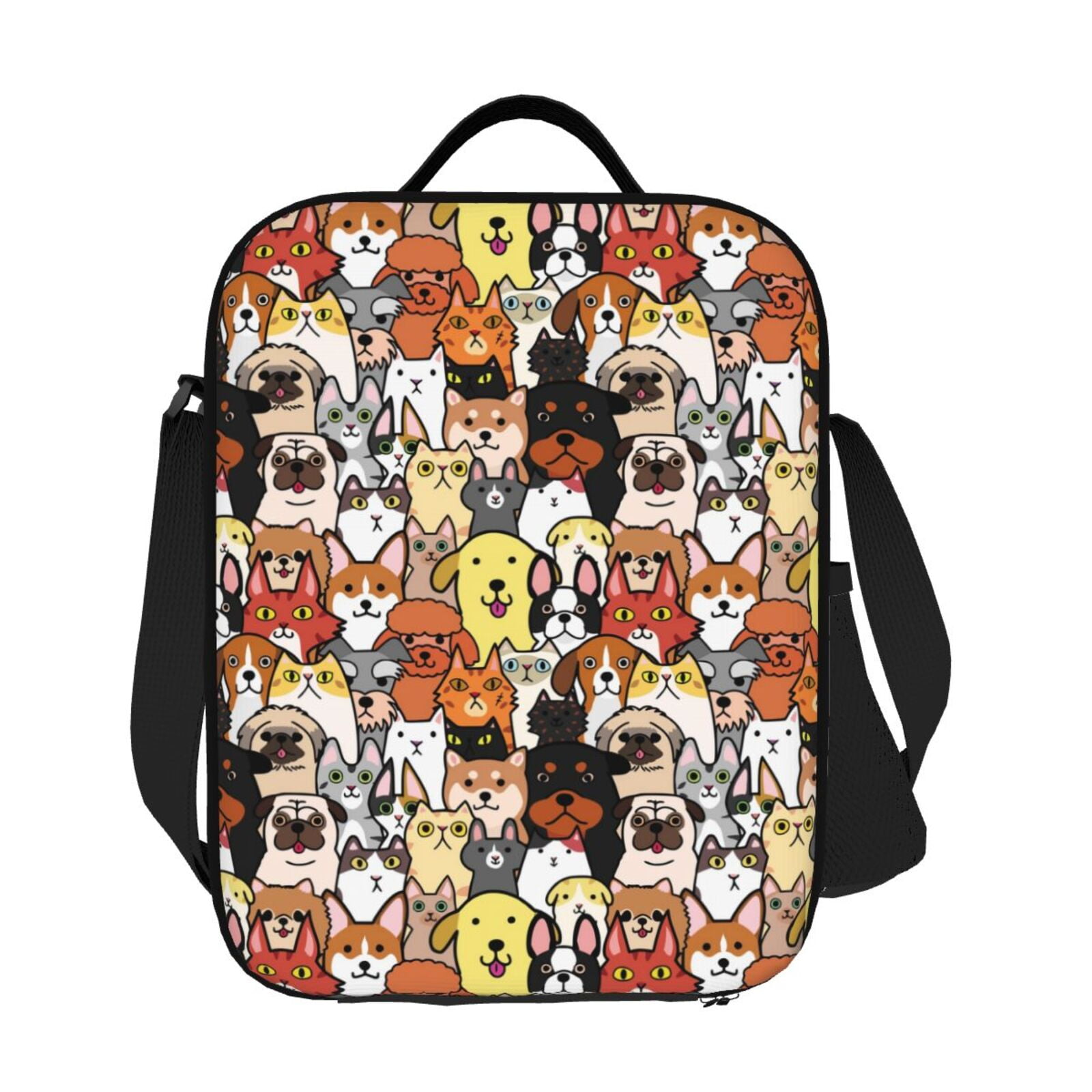 Ratiio Cats & Dogs Group Print Lunch Box - Reusable Lunch Bag Men Adult Women- Insulated LunchBox