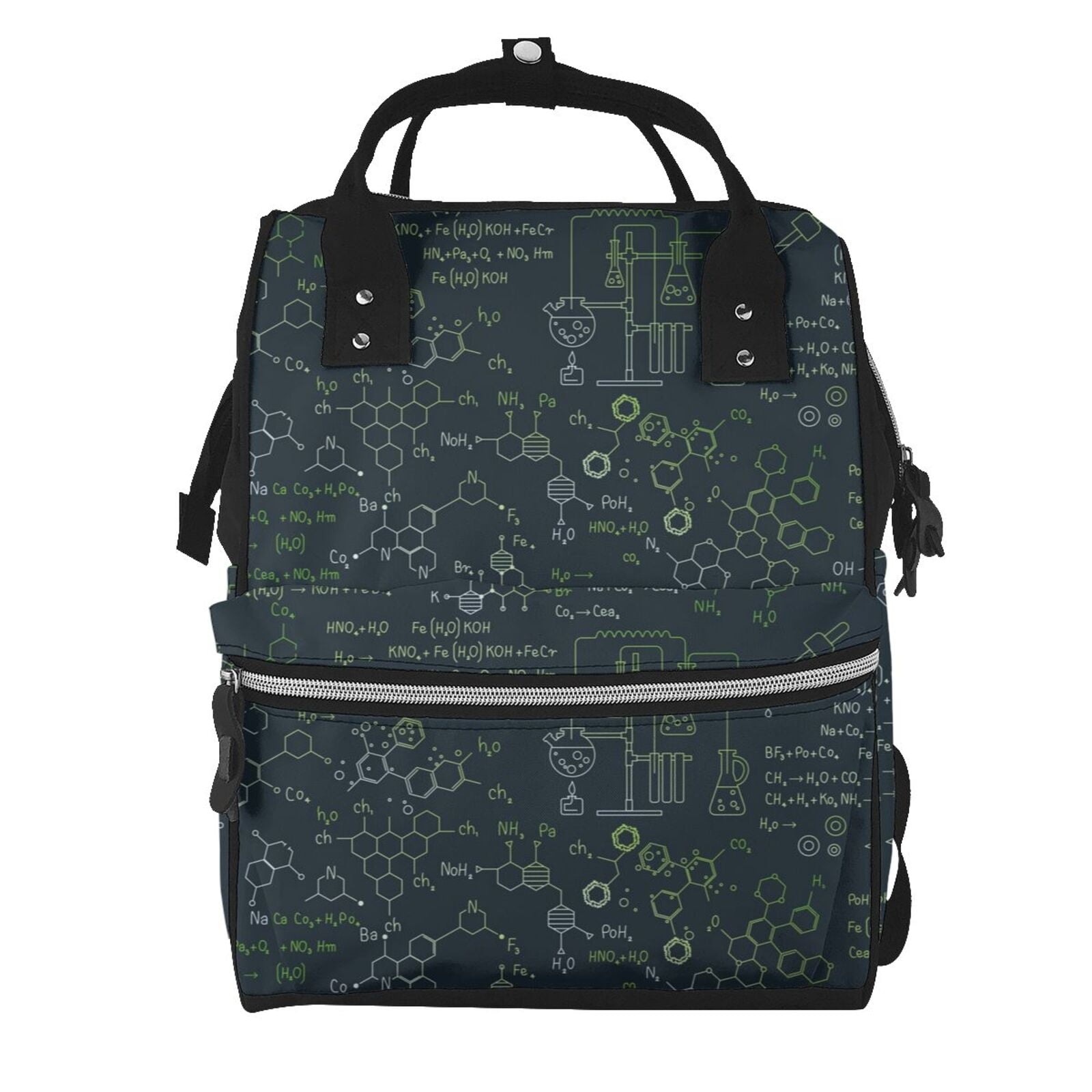 Ratiio Chemistry Formulas 2 Mummy Backpack - Waterproof Twill Canvas, Large Capacity Diaper Bag with Multiple Pockets and Adjustable Straps