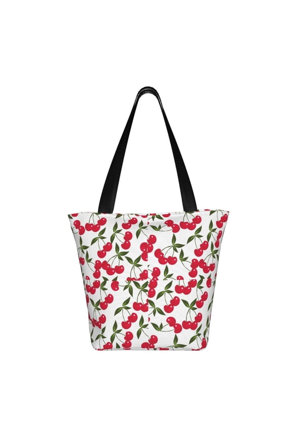 Cherry_1 Print Shoulder Bag for Women, Polyester Crossbody Purse Lightweight Handbag for Daily Travel and Casual Use
