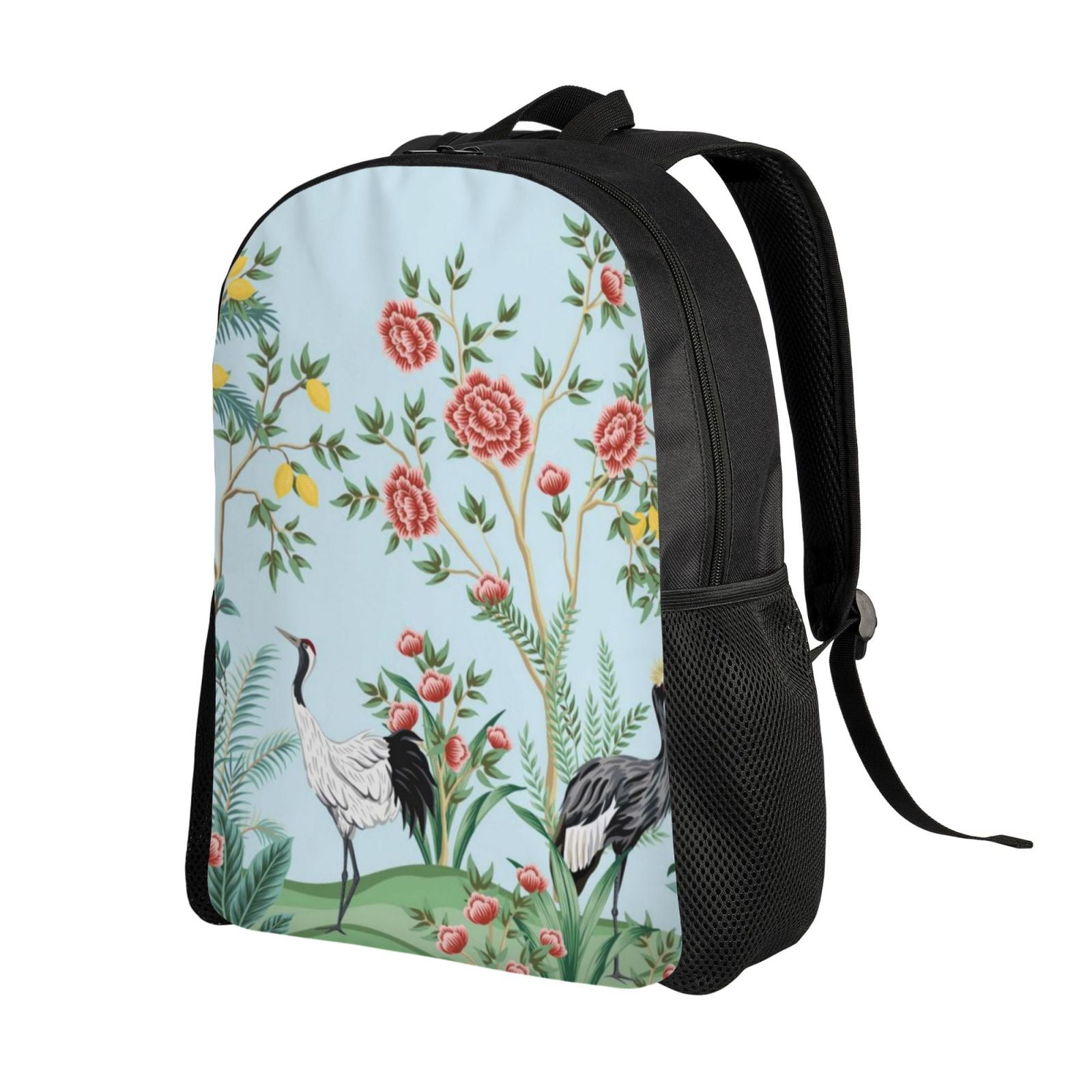 Ratiio Chinoiserie Floral Palm Tree Print Backpack with Padded 15-inch ...
