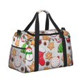 thumbnail image 1 of Ratiio Christmas Gingerbread Cookies Pattern Hand Travel Bag, Weekender Carry On for Women Men, Sports Gym Bag, Workout Duffel Bag, Overnight Shoulder Bag fit 15.6 Inch Laptop, 1 of 6