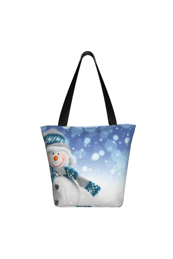 Christmas Snowman In The Snow Print Shoulder Bag for Women, Polyester Crossbody Purse Lightweight Handbag for Daily Travel and Casual Use