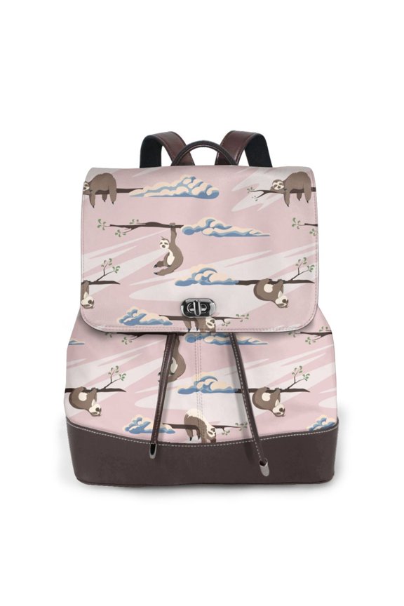 Cloud Sloth Pattern Womens Backpack Purse Leather Backpack Purse for Women Travel Fashion Backpack Designer Ladies Shoulder Bags