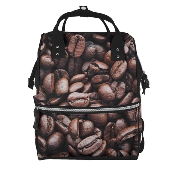 Ratiio Coffee Bean Mummy Backpack - Waterproof Twill Canvas, Large Capacity Diaper Bag with Multiple Pockets and Adjustable Straps
