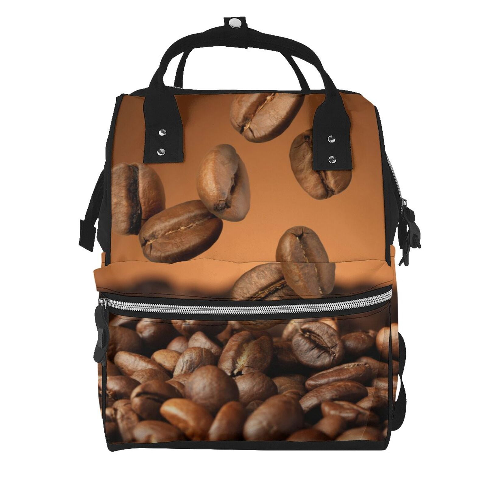 Ratiio Coffee Beans Mummy Backpack - Waterproof Twill Canvas, Large Capacity Diaper Bag with Multiple Pockets and Adjustable Straps