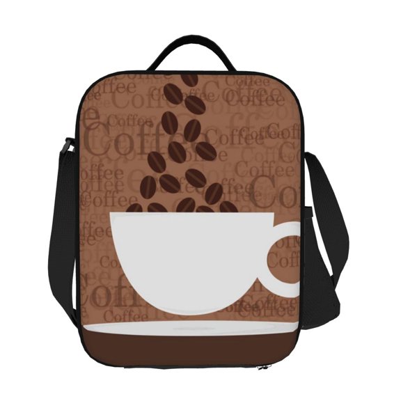 Ratiio Coffee Cafe Cup Print Lunch Box - Reusable Lunch Bag Men Adult Women- Insulated LunchBox
