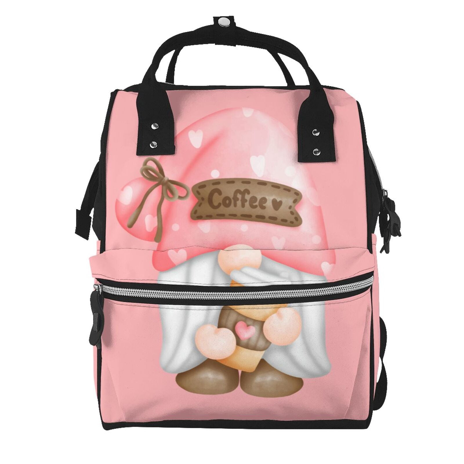 Ratiio Coffee Gnome (1) Mummy Backpack - Waterproof Twill Canvas, Large Capacity Diaper Bag with Multiple Pockets and Adjustable Straps
