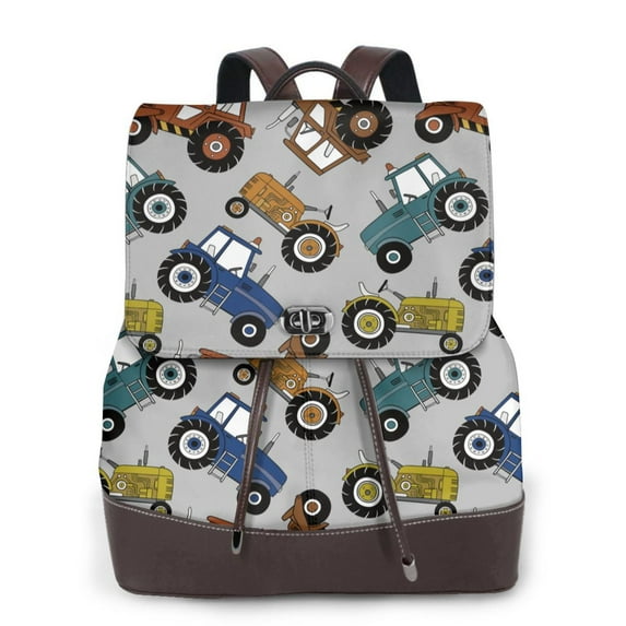 Ratiio Color Tractor Pattern Womens Backpack Purse Leather Backpack Purse for Women Travel Fashion Backpack Designer Ladies Shoulder Bags