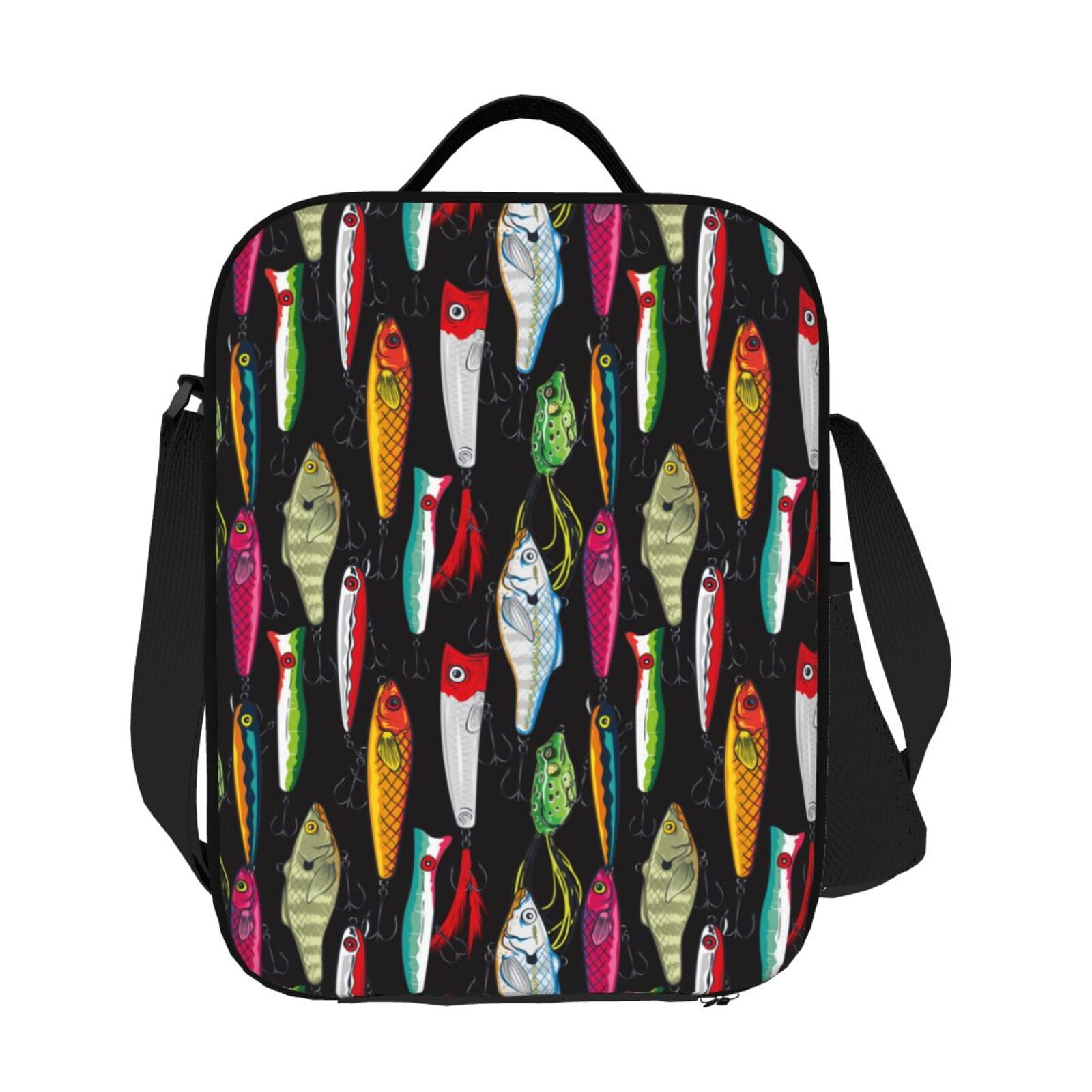 Ratiio Colorful Fishing Lures Print Lunch Box - Reusable Lunch Bag Men Adult Women- Insulated LunchBox