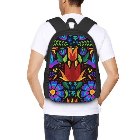 Ratiio Colorful Floral Backpack for Men and Women - Durable 600D Oxford Cloth -Large Capacity, Water-Resistant School, Travel, and Hiking Bag