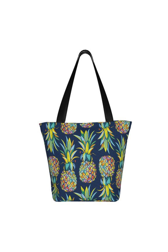 Colorful Pineapples Print Shoulder Bag for Women, Polyester Crossbody Purse Lightweight Handbag for Daily Travel and Casual Use