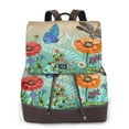 thumbnail image 1 of Ratiio Colorful Plants And Insects Pattern Womens Backpack Purse Leather Backpack Purse for Women Travel Fashion Backpack Designer Ladies Shoulder Bags, 1 of 4