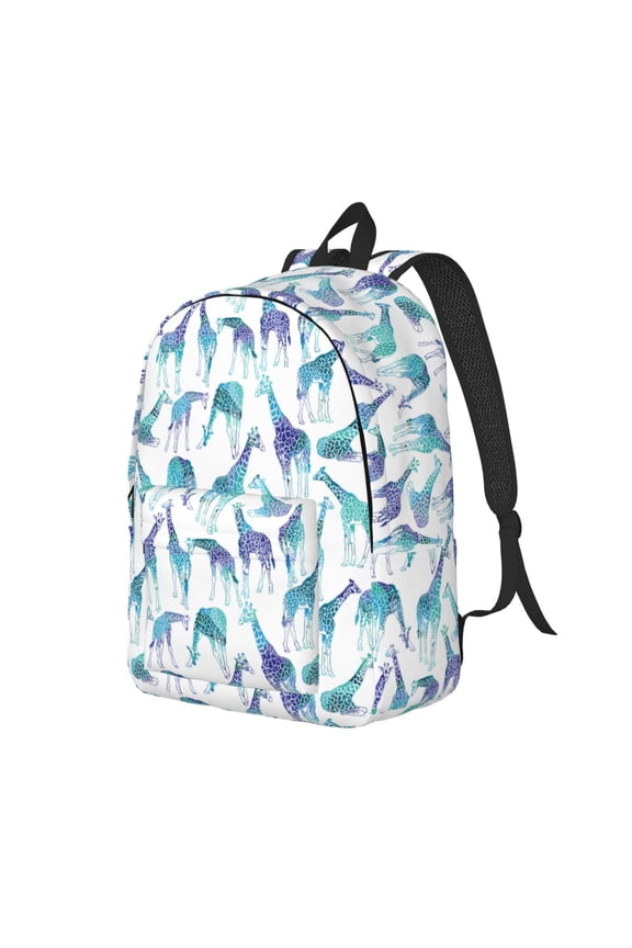 Cool Giraffe Print Canvas Backpack for Women & Men Retro Aesthetic Rucksack Basic Backpack for High School/College Students Travel Laptop Bag