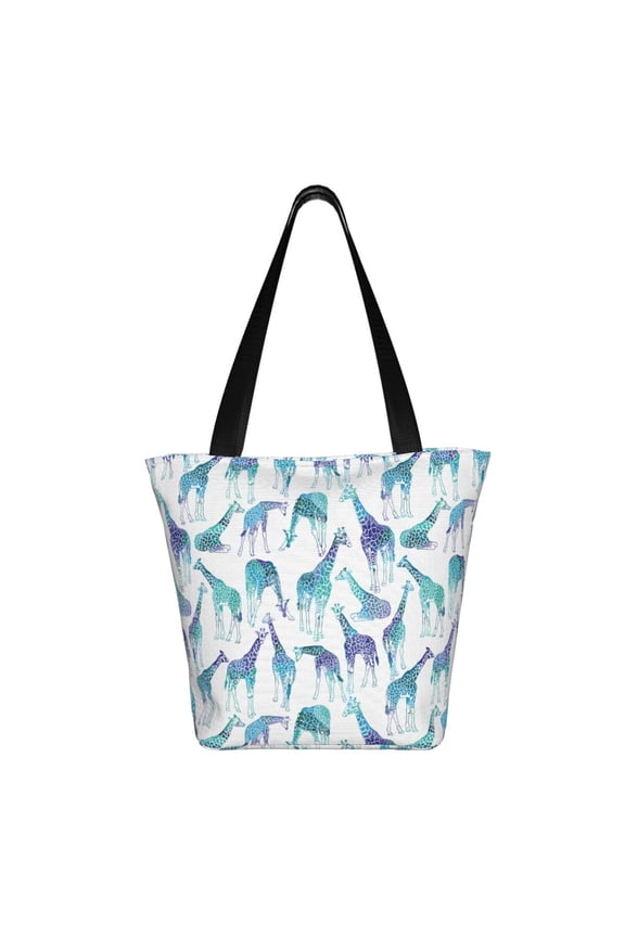 Cool Giraffe Print Shoulder Bag for Women, Polyester Crossbody Purse Lightweight Handbag for Daily Travel and Casual Use