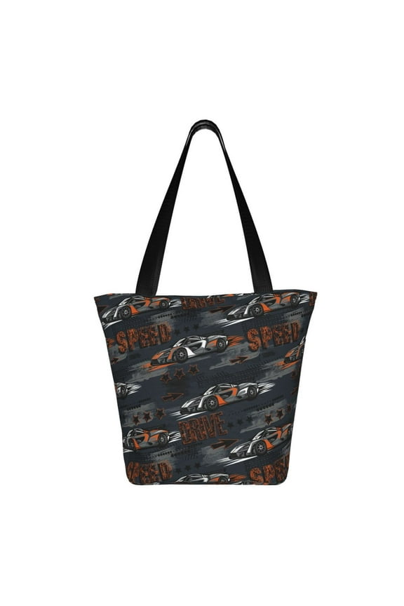 Cool Sports Car Print Shoulder Bag for Women, Polyester Crossbody Purse Lightweight Handbag for Daily Travel and Casual Use