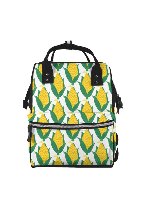Corn Cob Mummy Backpack - Waterproof Twill Canvas, Large Capacity Diaper Bag with Multiple Pockets and Adjustable Straps