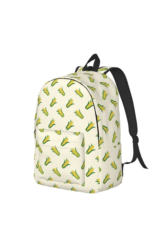 Corn Print Canvas Backpack for Women & Men Retro Aesthetic Rucksack Basic Backpack for High School/College Students Travel Laptop Bag