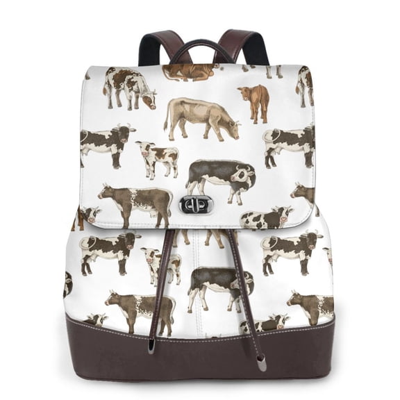 Ratiio Cow Pattern Womens Backpack Purse Leather Backpack Purse for Women Travel Fashion Backpack Designer Ladies Shoulder Bags