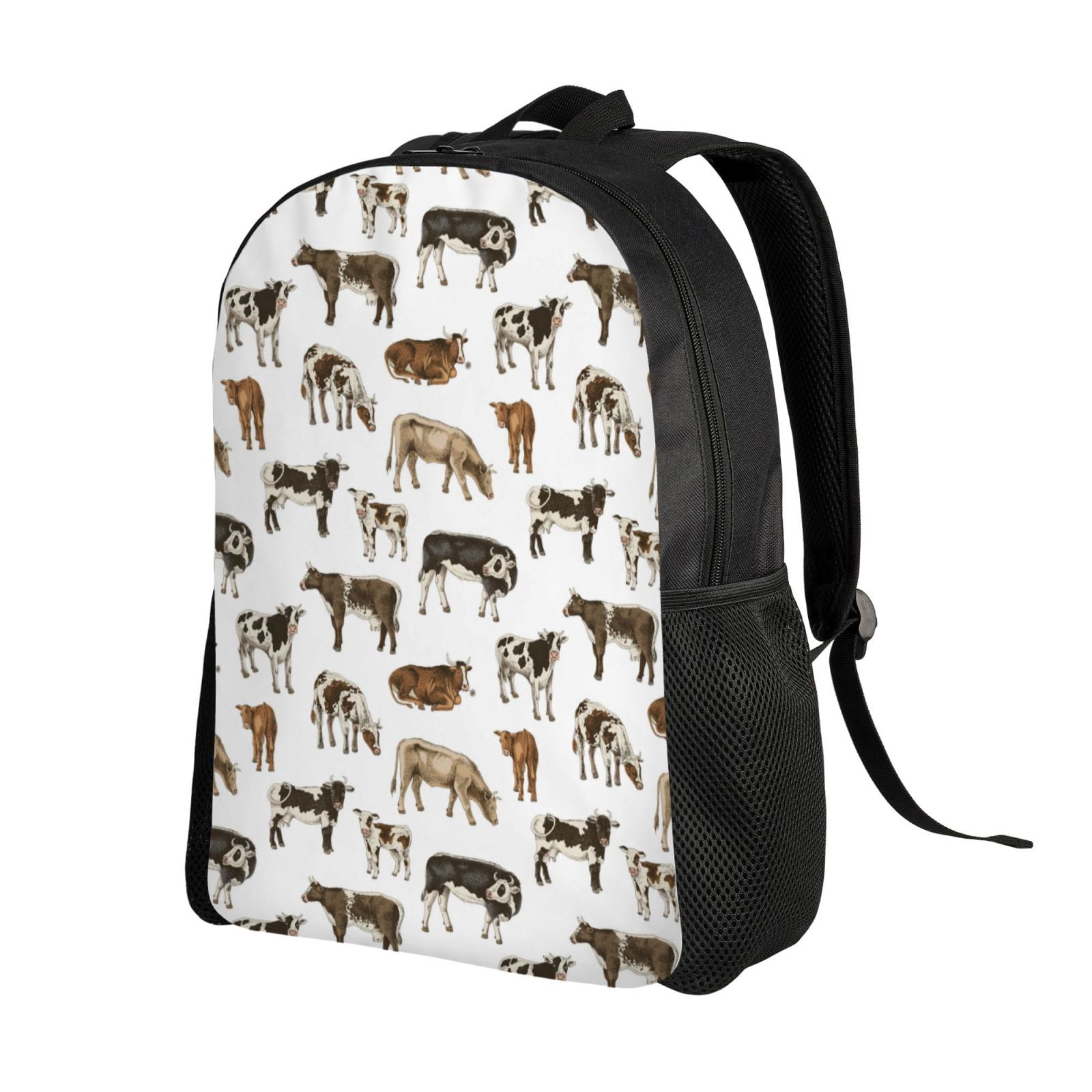 Ratiio Cow Print Backpack with Padded 15-inch Laptop Sleeve- Spacious and Durable Daypack for Work and Travel