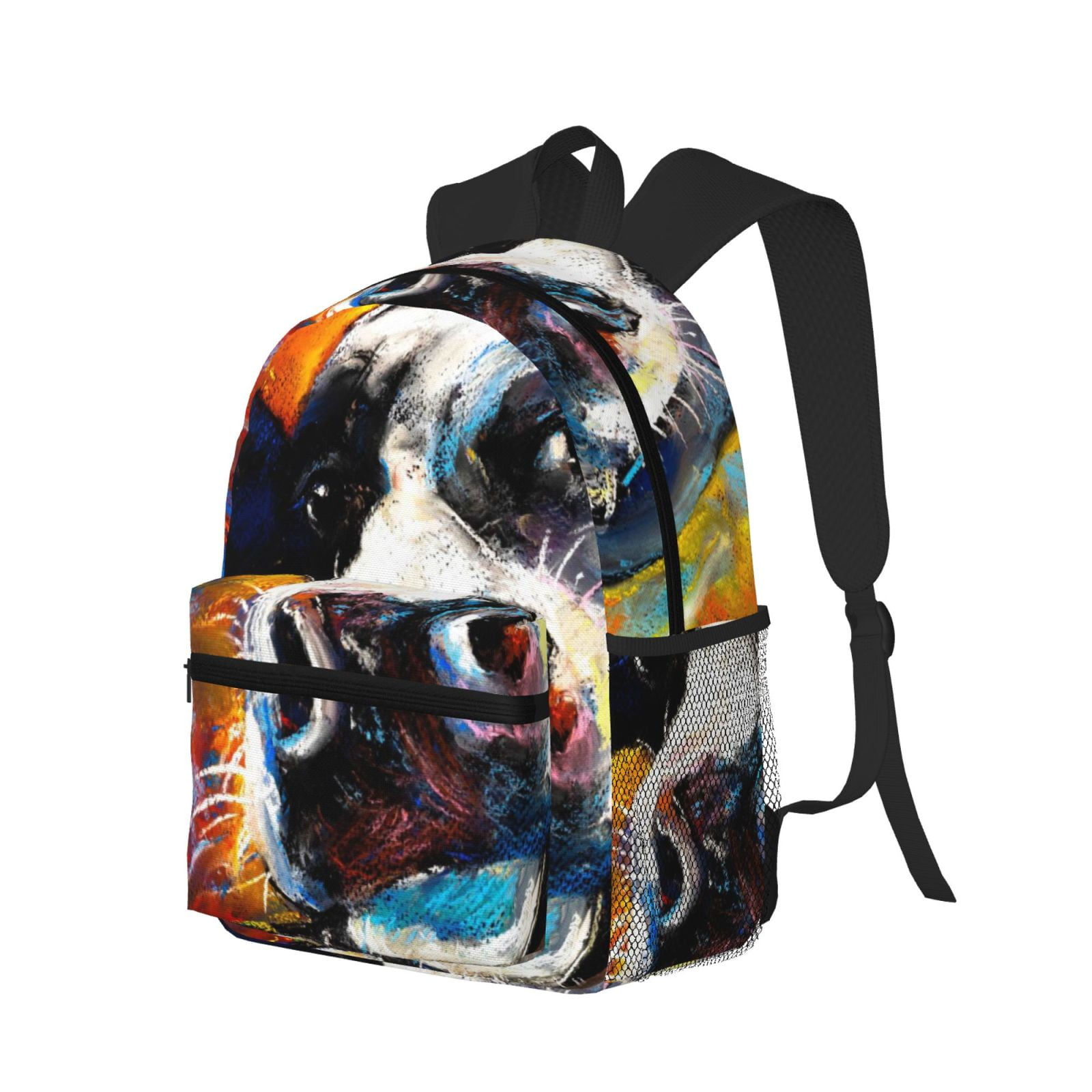 Ratiio Cow Print Casual Backpack for Men and Women, Water Resistant Oxford Fabric School Bag Lightweight Travel Daypack