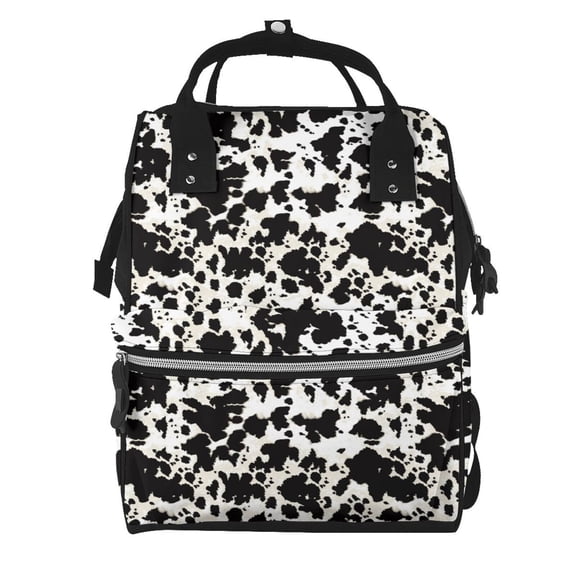 Ratiio Cow Skin 1 Mummy Backpack - Waterproof Twill Canvas, Large Capacity Diaper Bag with Multiple Pockets and Adjustable Straps