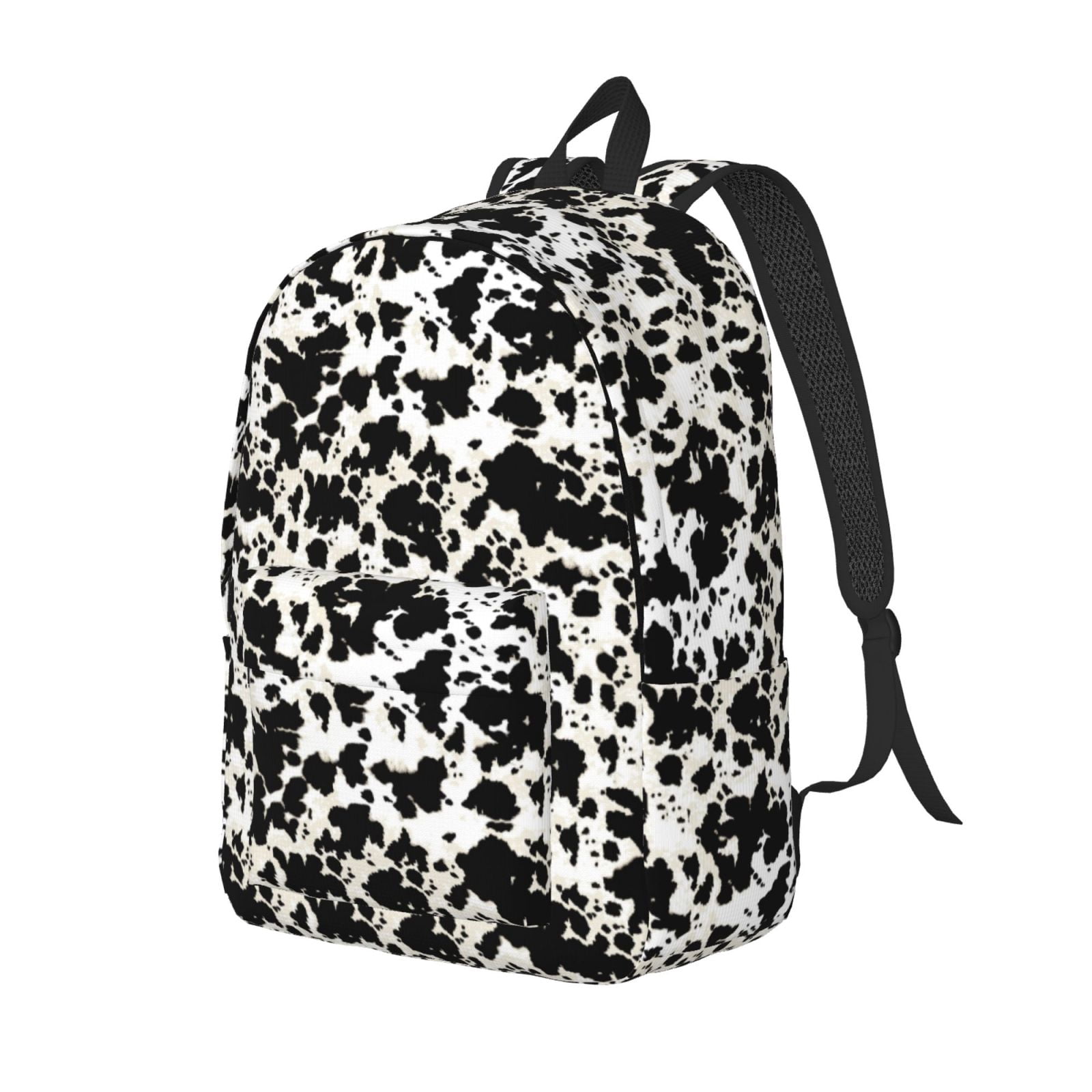 Ratiio Cow Skin 1 Print Canvas Backpack for Women & Men Retro Aesthetic Rucksack Basic Backpack for High School/College Students Travel Laptop Bag