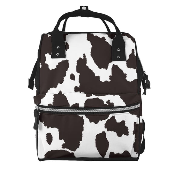 Ratiio Cow Skin 2 Mummy Backpack - Waterproof Twill Canvas, Large Capacity Diaper Bag with Multiple Pockets and Adjustable Straps