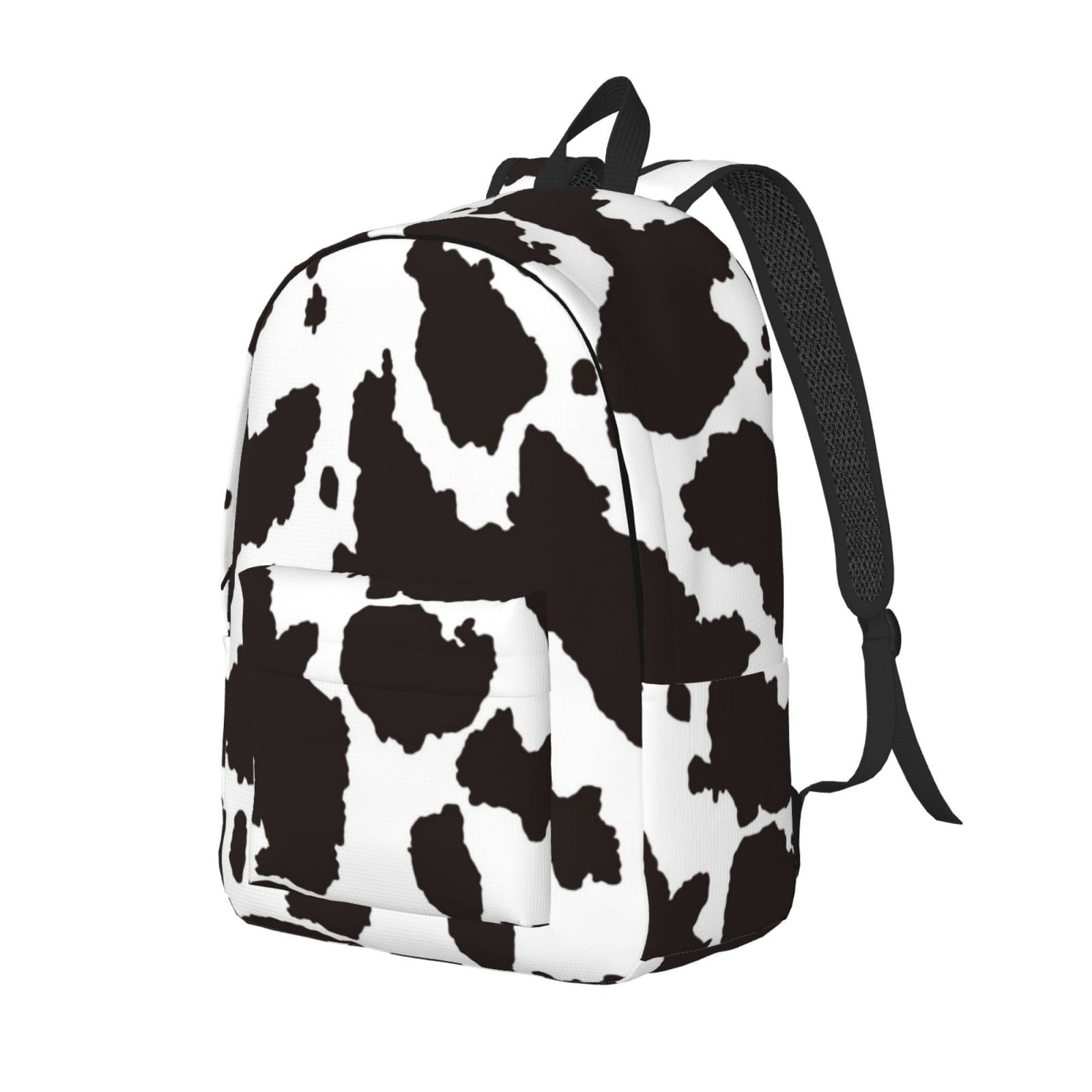 Ratiio Cow Skin 2 Print Canvas Backpack for Women & Men Retro Aesthetic Rucksack Basic Backpack for High School/College Students Travel Laptop Bag