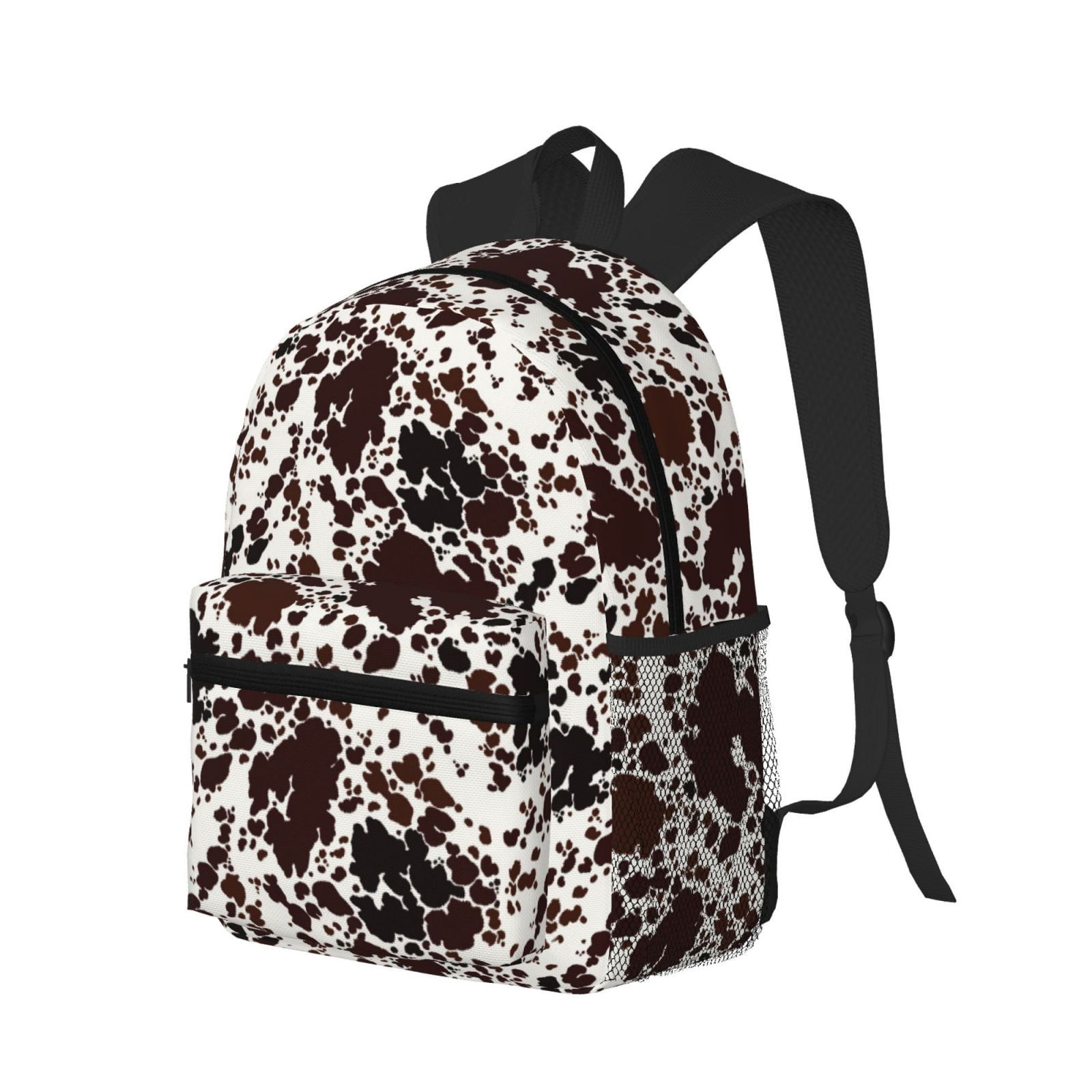 Ratiio Cow Skin Print Casual Backpack for Men and Women, Water Resistant Oxford Fabric School Bag Lightweight Travel Daypack