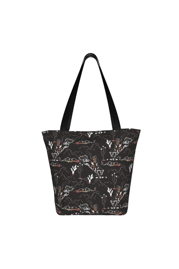 Cowgirl In Desert Print Shoulder Bag for Women, Polyester Crossbody Purse Lightweight Handbag for Daily Travel and Casual Use