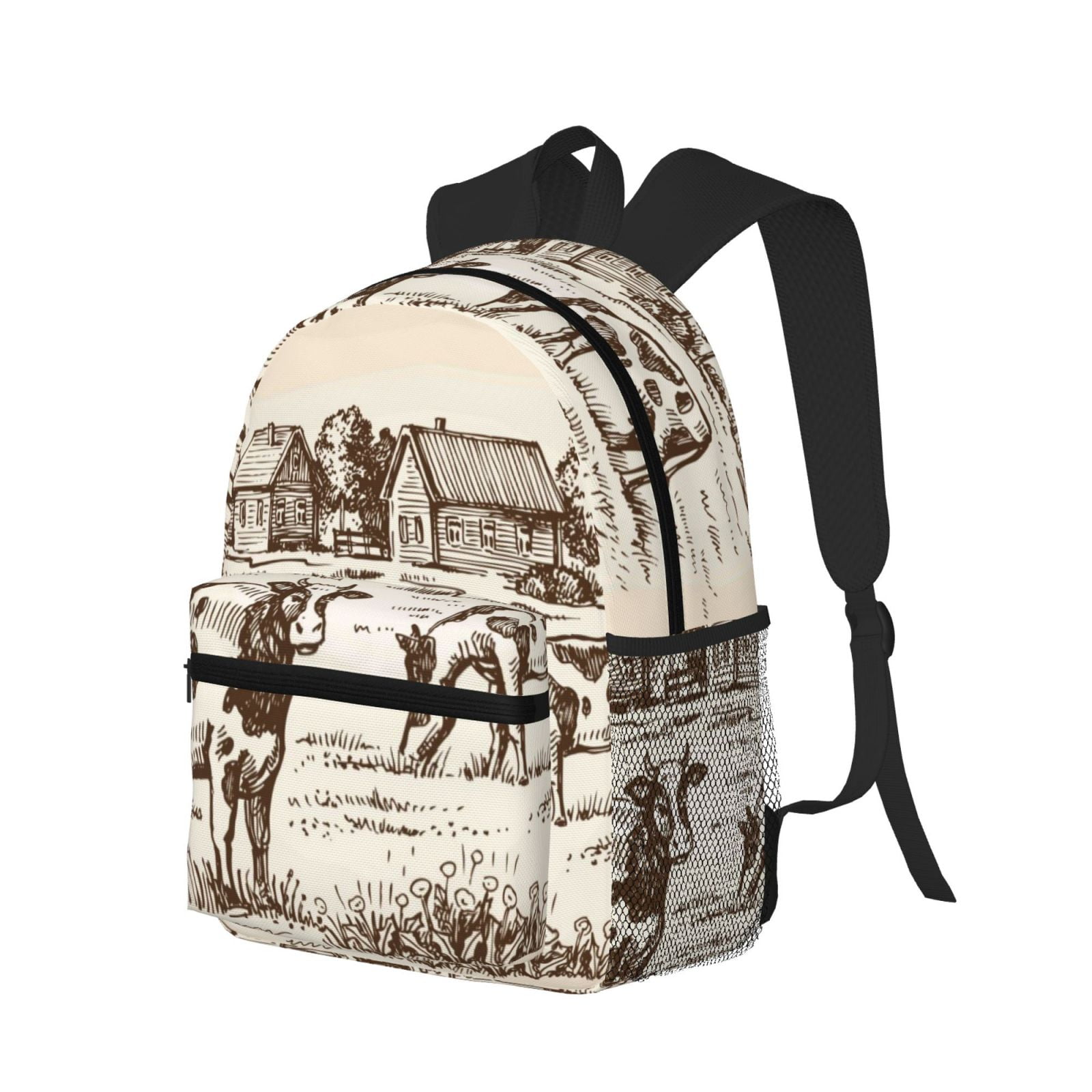 Ratiio Cows On The Farm Print Casual Backpack for Men and Women, Water Resistant Oxford Fabric School Bag Lightweight Travel Daypack