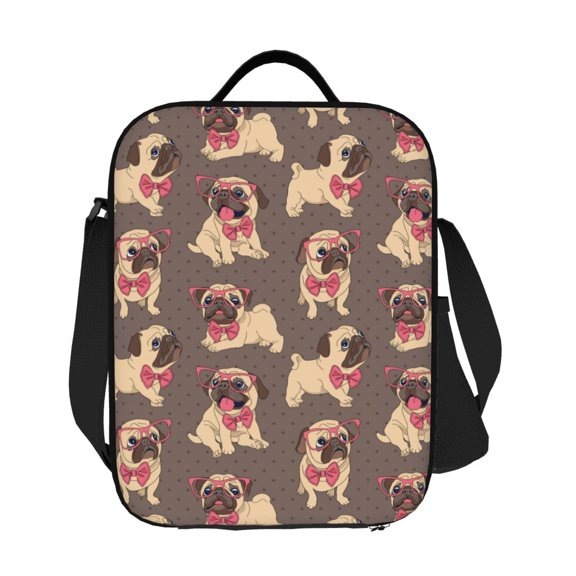Ratiio Cut Pug Print Lunch Box - Reusable Lunch Bag Men Adult Women- Insulated LunchBox