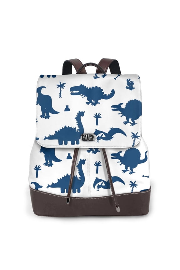 Cute Cartoon Dinosaurs Pattern Womens Backpack Purse Leather Backpack Purse for Women Travel Fashion Backpack Designer Ladies Shoulder Bags