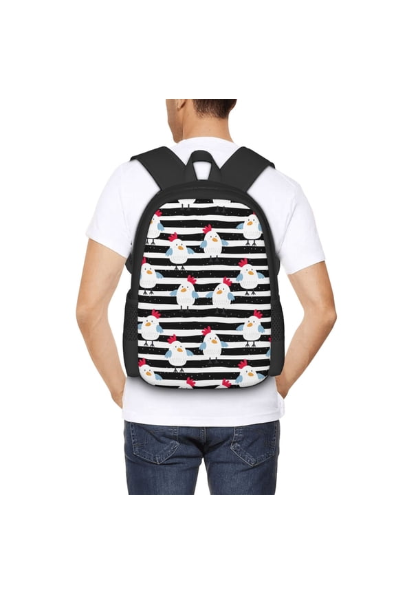 Cute Chicken Backpack for Men and Women - Durable 600D Oxford Cloth -Large Capacity, Water-Resistant School, Travel, and Hiking Bag