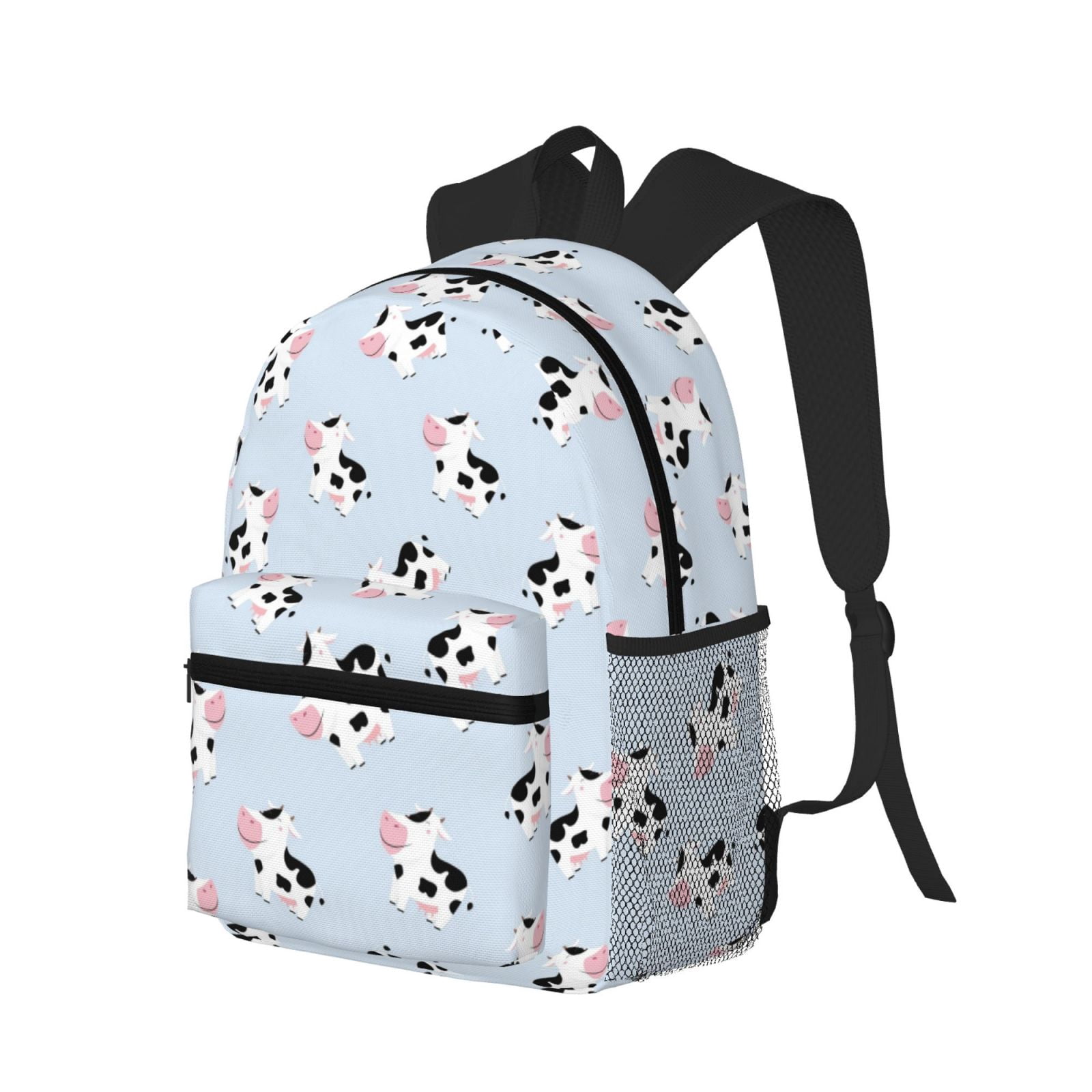 Ratiio Cute Farm Cow Print Casual Backpack for Men and Women, Water Resistant Oxford Fabric School Bag Lightweight Travel Daypack