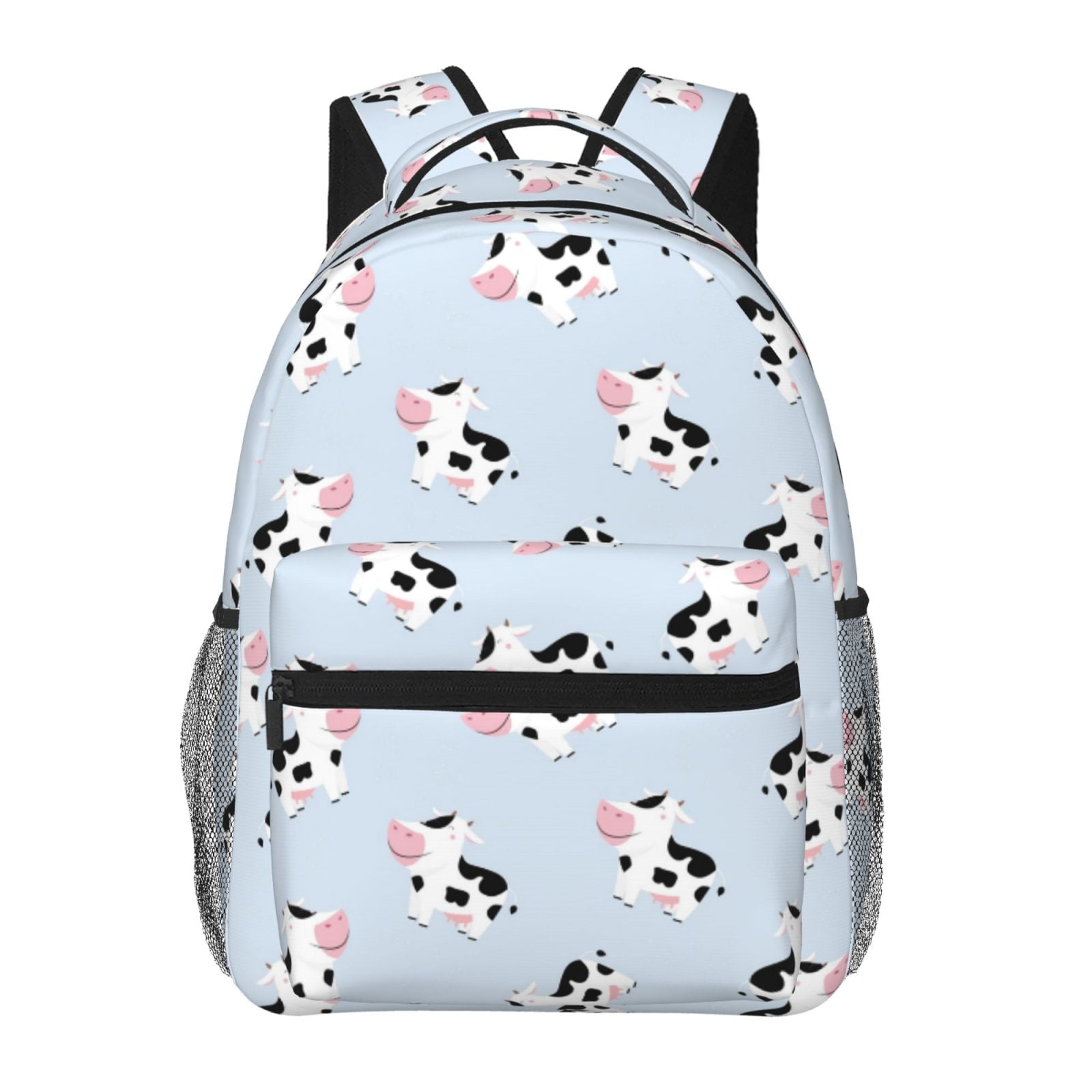 Ratiio Cute Farm Cow Print Eco-Friendly Casual Backpack, Water-Resistant Polyester Canvas Daypack with Smooth Zippers, Comfortable & Durable Travel Bag with Laptop Compartment