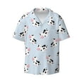 thumbnail image 1 of Ratiio Cute Farm Cow Print Mens Casual Short Sleeve Shirts Button Down Textured Shirts Summer Beach Shirt with Pocket Men's Casual Short-sleeved Shirt, 1 of 5