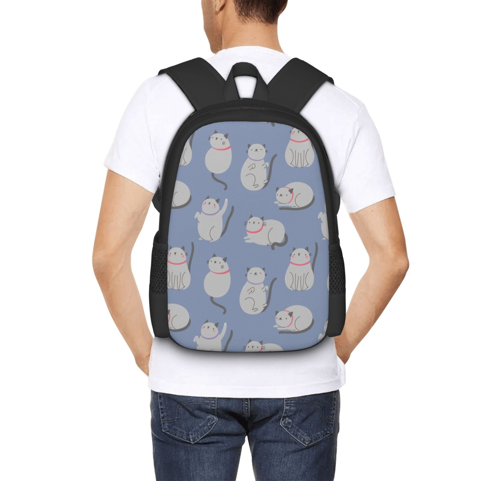 Ratiio Cute Fat Cat Backpack for Men and Women - Durable 600D Oxford Cloth -Large Capacity, Water-Resistant School, Travel, and Hiking Bag